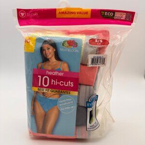 Fruit of the Loom Hi-Cut Underwear Briefs Heather 10 Pack Size 5 S New